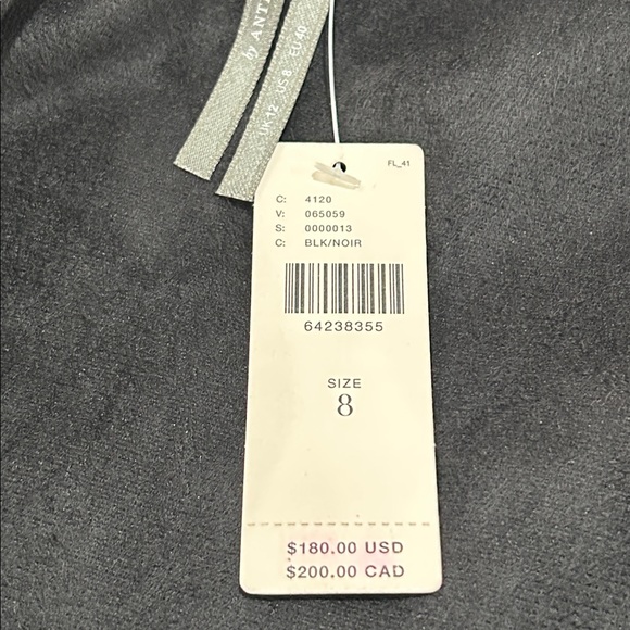 NWT Anthropologie‎ Black Faux Leather Pinafore Suspender Midi Skirt Dress - 8 - Picture 13 of 13